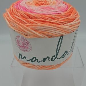 Lion Brand Mandala Ombre Yarn Serene Orange Pink 344yrd Acrylic